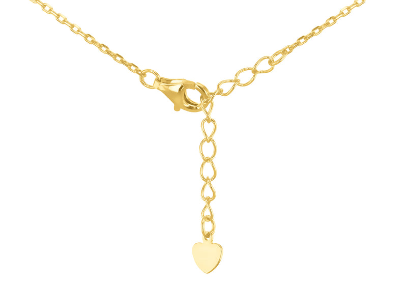 Yellow Gold Plated Sterling Silver Malachite & Zirconia Clover Pendant