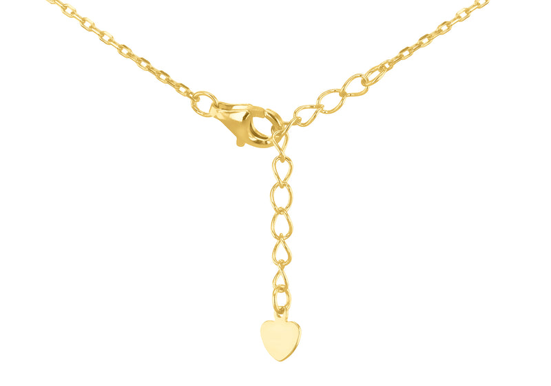 Yellow Gold Plated Sterling Silver Blue Lazurite & Zirconia Clover Pendant