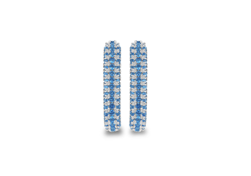 Sterling Silver Sky Blue Zirconia Box Earrings