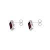Sterling Silver Red Agate & White Zirconia Clover Stud Earrings