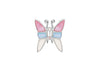 Sterling Silver Pink Blue & White Mother of Pearl Butterfly Pendant