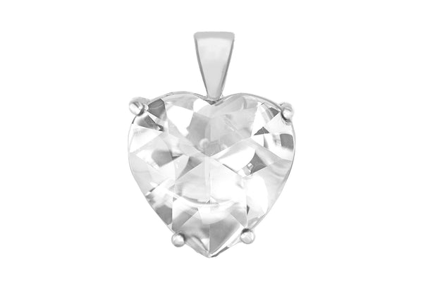 Sterling Silver White Zirconia Heart Pendant