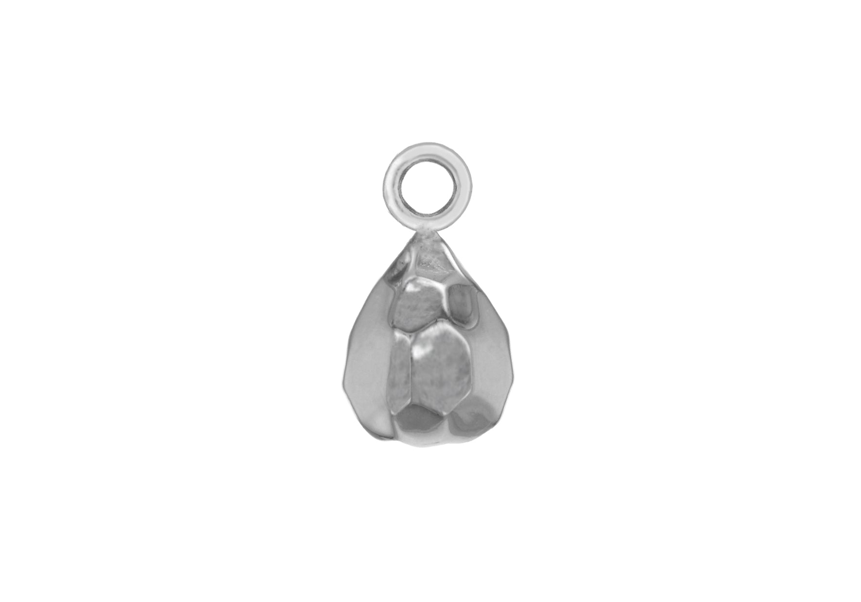 Sterling Silver Organic Faceted Drop Pendant Necklace