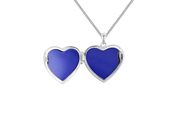 Sterling Silver Filigree Heart Zirconia Locket Pendant