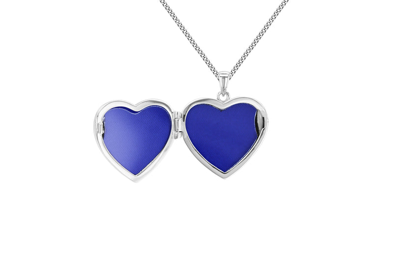 Sterling Silver Filigree Heart Zirconia Locket Pendant