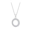 Sterling Silver Rhodium Plated Zirconia Halo Pendant