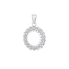 Sterling Silver Rhodium Plated Zirconia Halo Pendant