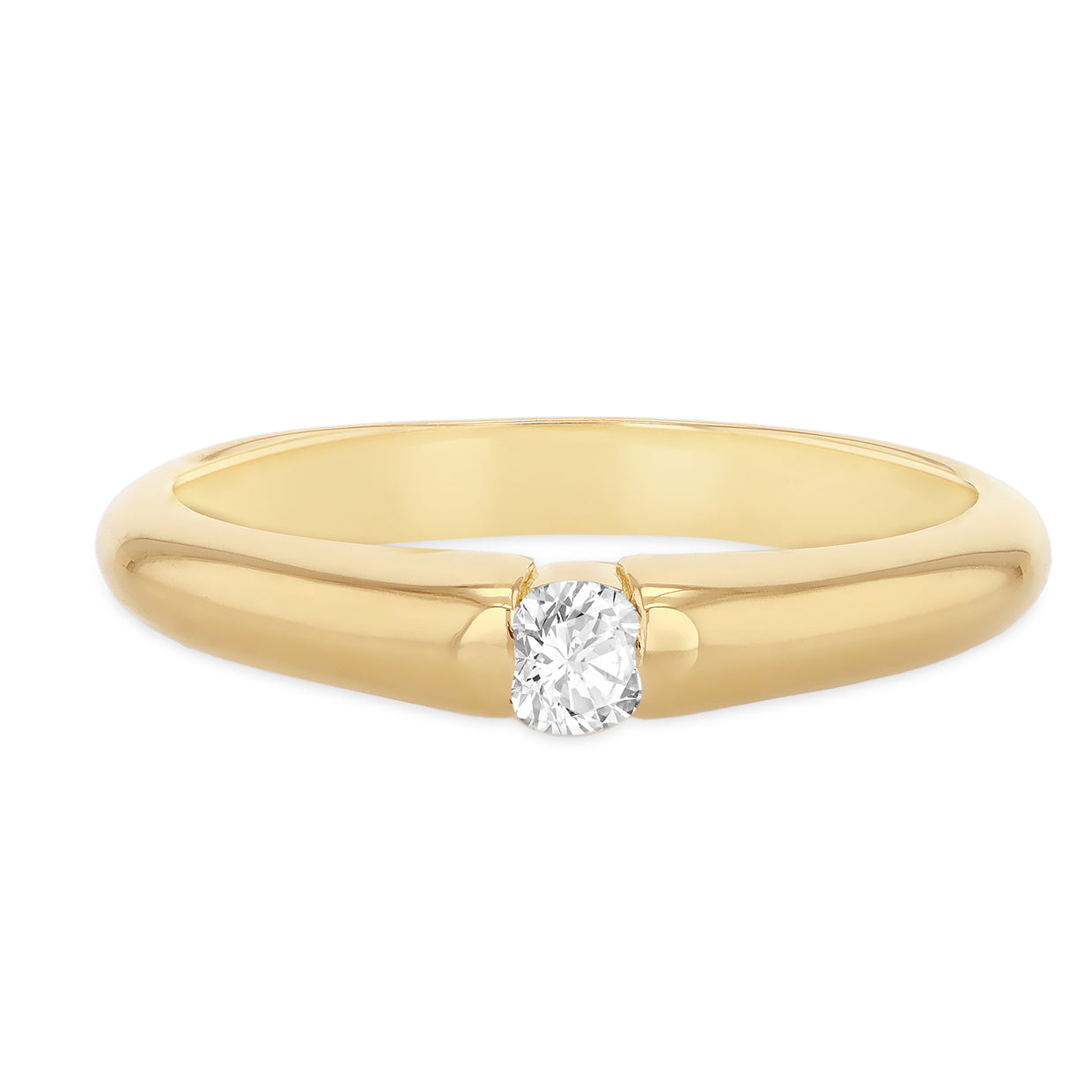 Gold Plated Sterling Silver 0.10ct Lab Created Diamond Solitaire Ring