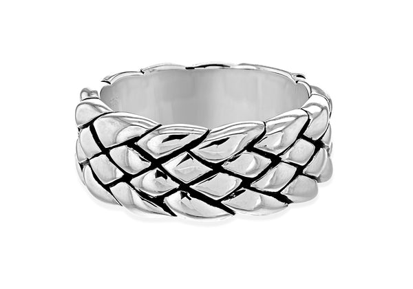 Sterling Silver Rhodium Woven Ring