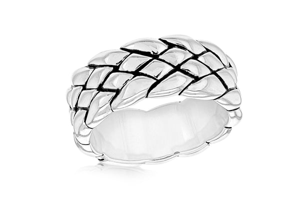 Sterling Silver Rhodium Woven Ring