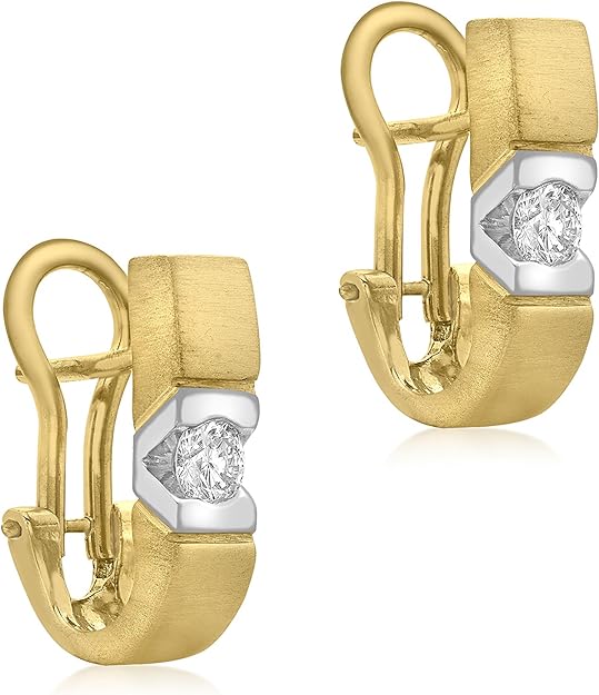 18ct Two-Tone Gold 0.50ct Diamond Satin Earrings