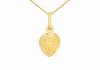 9ct Gold Frosted Puffed Heart Pendant Necklace