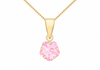 9ct Gold Pink Zirconia Blossom Pendant Necklace