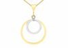 9ct Two-Tone Gold Double Orbit Pendant Necklace