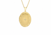 9ct Yellow Gold 0.01ct Diamond Set Etched Oval Locket