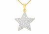 9ct Yellow Gold Crystalique Pavé Star Pendant Necklace