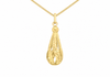 9ct Gold Diamond Cut Teardrop Pendant