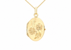 9ct Yellow Gold Engraved Floral Oval Locket Pendant