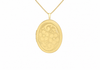 9ct Yellow Gold Etched Flower Detail Oval Locket
