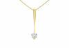 9ct Yellow Gold Solitaire Zirconia Linear Drop Pendant