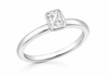 Silver Rectangular Zirconia Solitaire Ring