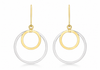 9ct Two-Tone Gold Double Circle Hoop Earrings