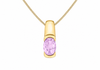 9ct Yellow Gold Oval Amethyst Pendant