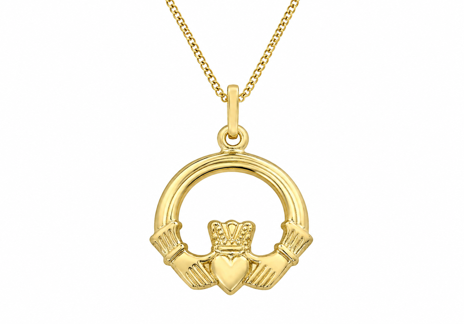 Медальон Claddagh от 9ct жълто злато