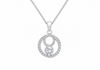 Sterling Silver Pavé Zirconia Halo Orbit Pendant