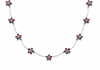 9ct White Gold Amethyst & Citrine Floral Necklet