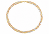 9ct 3-Tone Gold 6 Plait Herringbone Necklace