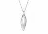 Sterling Silver Whisper Leaf Zirconia Pendant