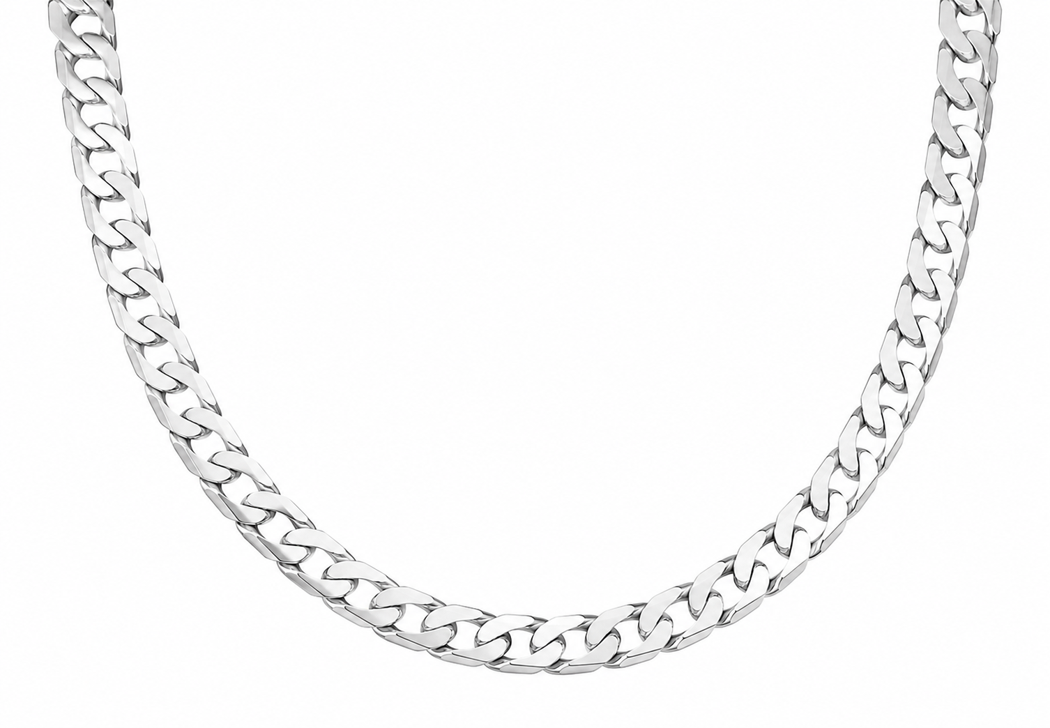 Sterling Silver 180 Flat Square Link Curb Chain