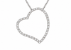 9ct White Gold 0.15ct Diamond Open-Heart Slider Pendant