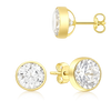 18ct Yellow Gold Zirconia 7mm Stud Earrings
