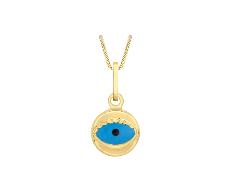 9ct Yellow Gold Enamel Evil Eye Pendant