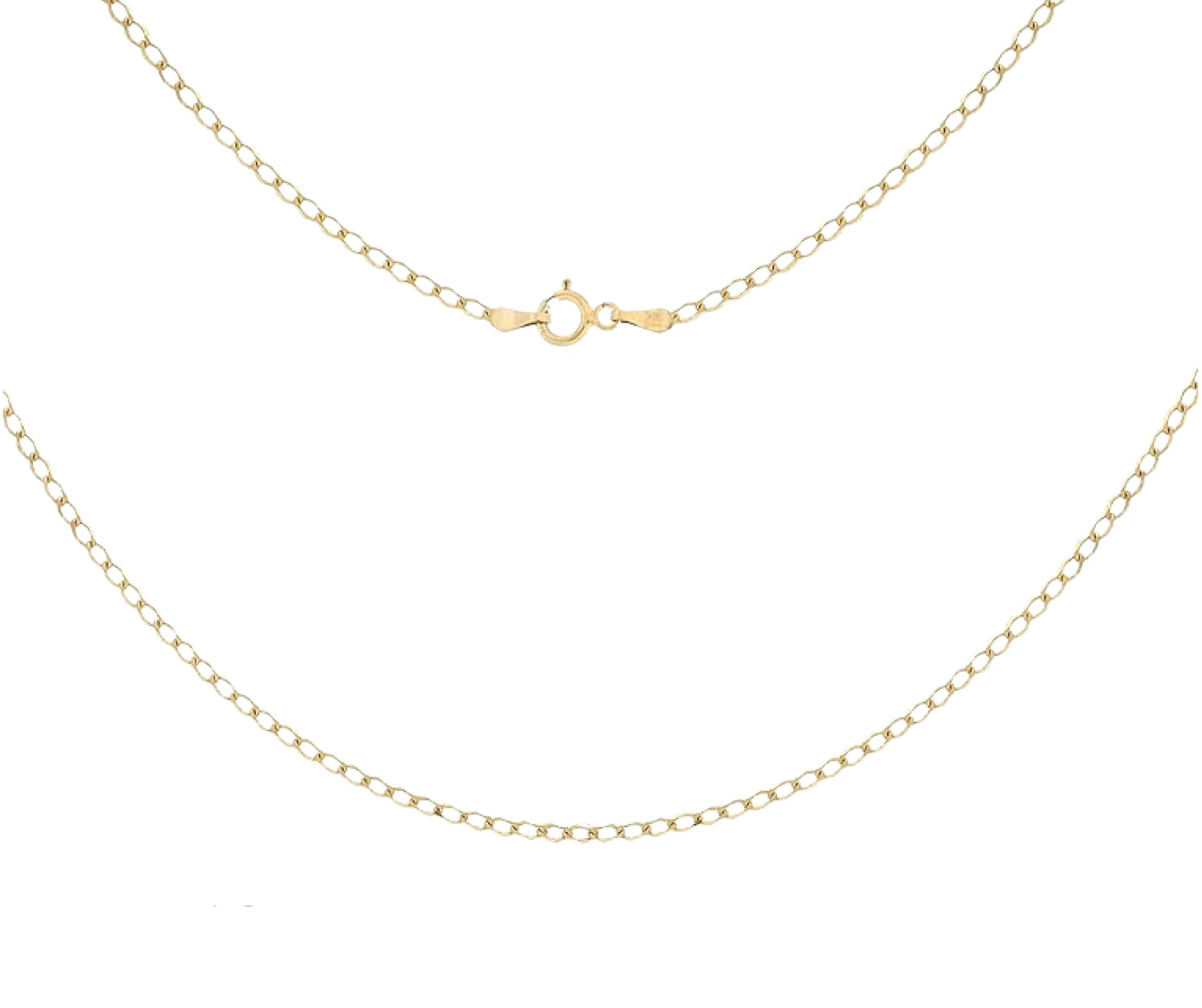9ct Yellow Gold 40 Flat Curb Chain