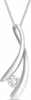 9ct White Gold Zirconia Wave Crossover Pendant