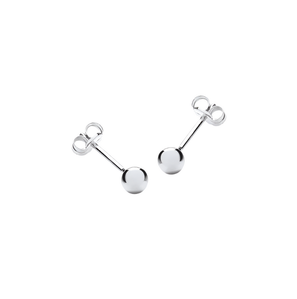 18ct White Gold 4mm Ball Stud Earrings