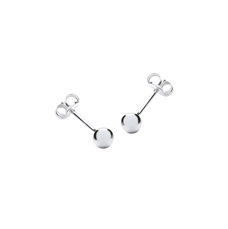 18ct White Gold 4mm Ball Stud Earrings