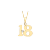 9ct Yellow Gold 0.005ct Diamond Set '18' Pendant