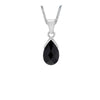 Sterling Silver Black Zirconia Teardrop Pendant