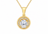 Yellow Gold Plated Zirconia Halo Pendant