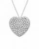 9ct White Gold 0.25ct Pavé-Set Diamond Heart Slider Pendant