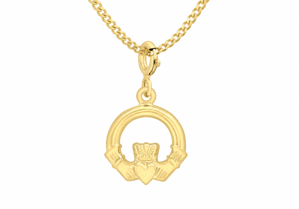 Талисман за пролетен пръстен Claddagh от 9ct жълто злато