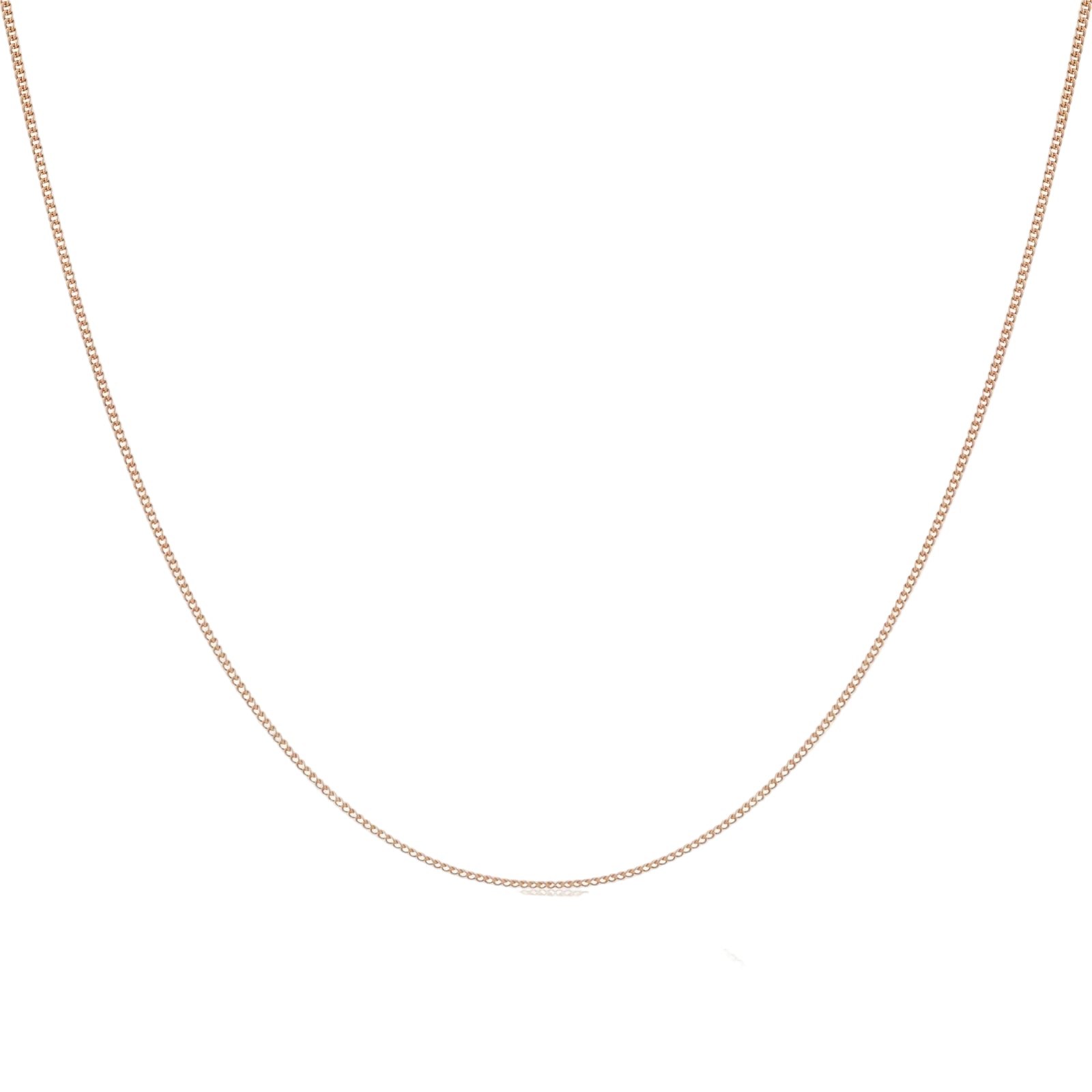 Rose Gold Plated Sterling Silver Curb Chain