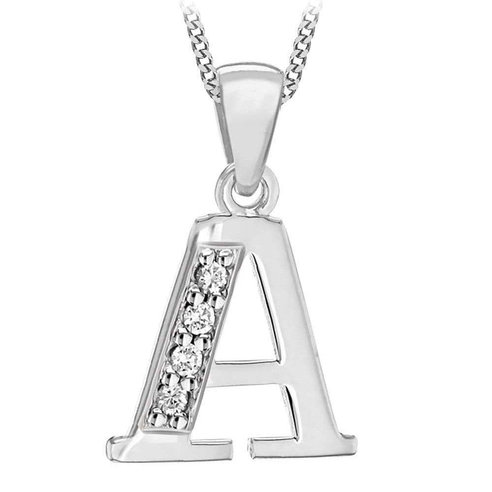 Sterling Silver Zirconia Initial Pendant
