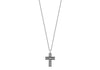 Hoxton London Men's Sterling Silver Bold Leather Ribbed Cross Adjustable Necklace