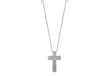 Hoxton London Men's Sterling Silver Striped Cross Adjustable Necklace