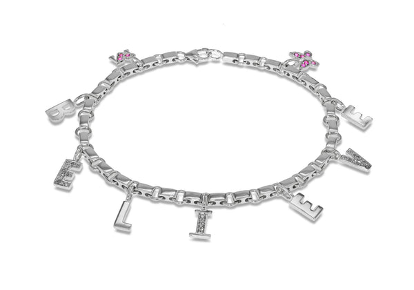 18ct White Gold & Diamonds Believe Bracelet